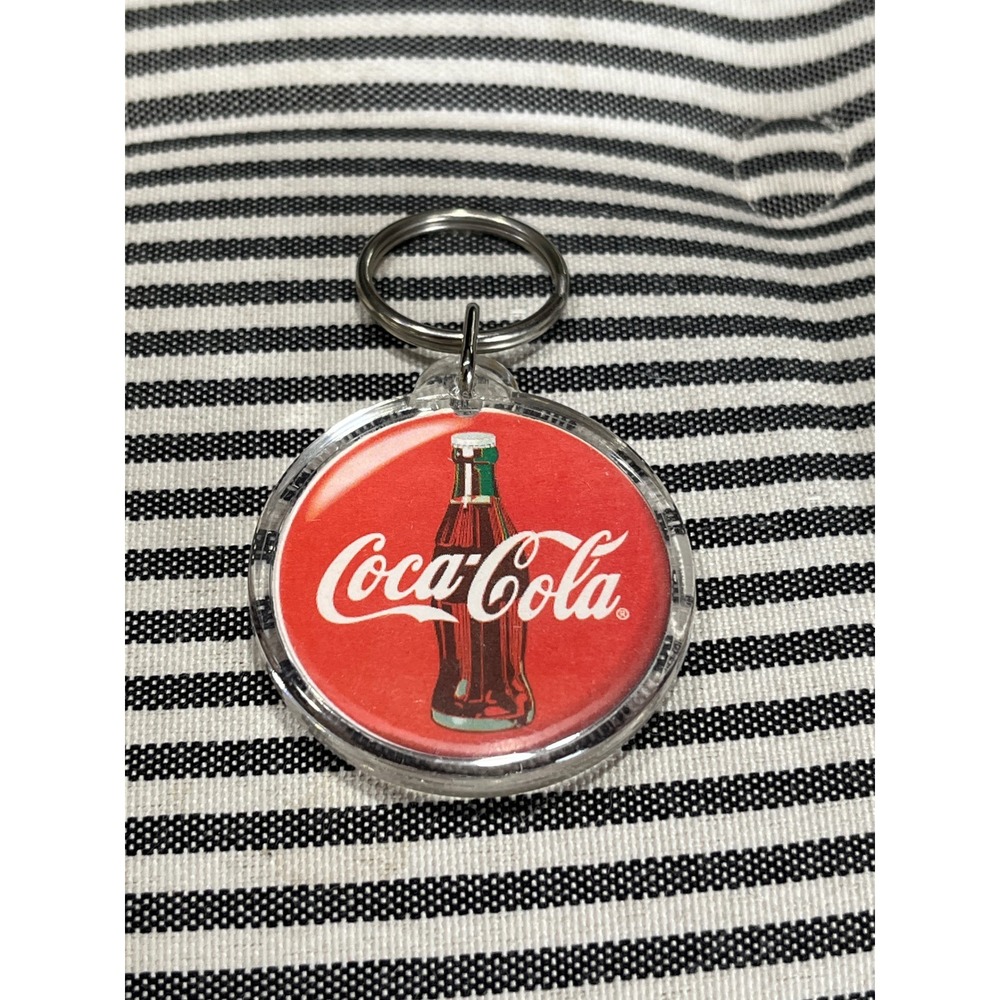Coca-Cola Classic Red Bottle Logo Acrylic Keychain Retro Soda Collectible